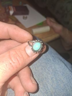 Silver torquiose ring