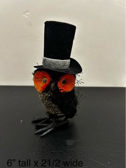 Halloween Owl Figurine with Top Hat