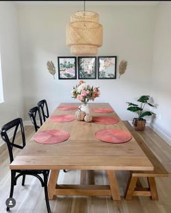 Wooden dining room table