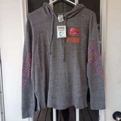 Pink Victoria Secret Florida Gators Gray Hoodie Sz. Small Women's NWT