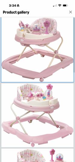 Pink Baby Walker with Activity Toy Tray