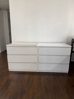 6 drawer All White Dresser