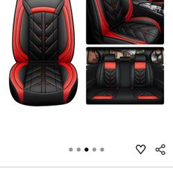 Leather Car Seat Covers Universal Car Seat Cushion Cover Full Set Accessories Pu Breathable Waterproof Fit for Most Cars SUV Pick-up Truck Protector 