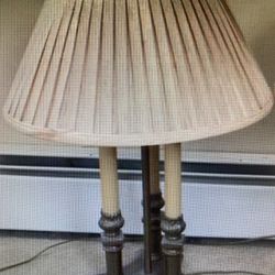 Vintage Two Light Brass Table Lamp