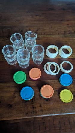 Elk brand glass baby food jars, $10