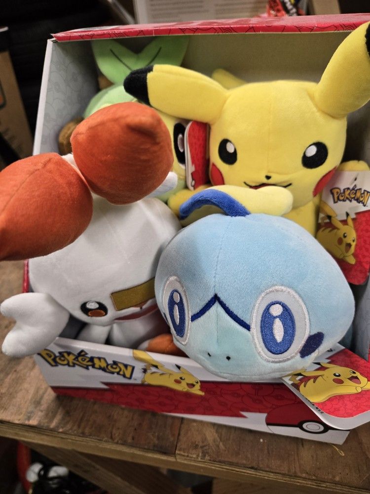 4 Pokemon Stuffies. New In Box