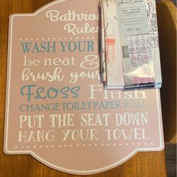 BATHROOM WALL DECOR AND CURTAIN 