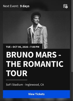 Bruno Mars (10/06) GOOD SEATS