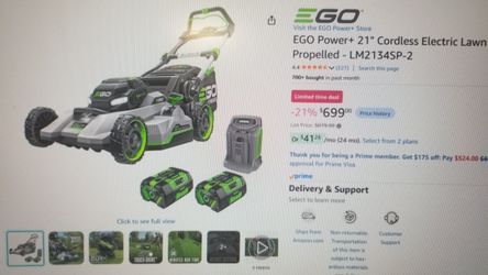 EGO Power + 21" Cordless Self Propelled Lawnmower