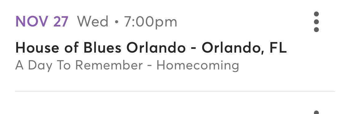 4 -A Day to Remember Tickets: 11/27 Orlando