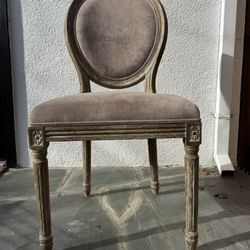 1 Taupe Velvet Dining Chair 