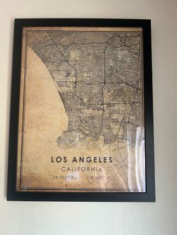Los Angeles map frame portrait