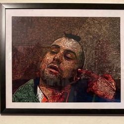 Taxi driver art piece starring Robert dinero in black frame