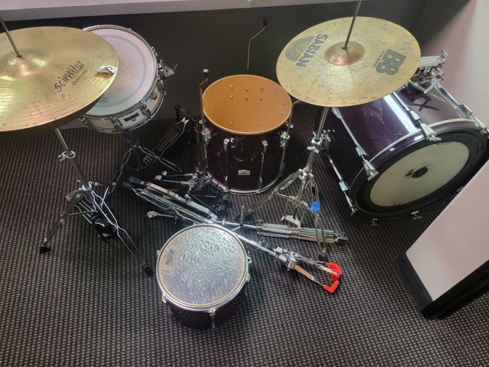 Drum Set With Double Bass Pedal
