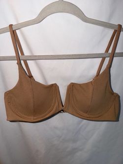 Women’s Bikini, Swimsuit Top, Beige, Size Small, Underwire, Removable Pads