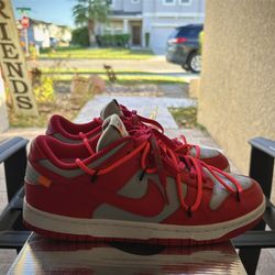 Nike Dunk Low Off-White University Red (Discounted)(Used) 