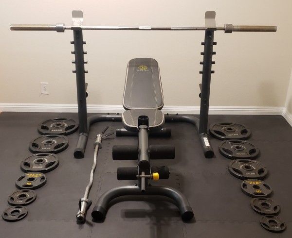 Gold's Gym XR20 Weight Bench And Olympic Weights (Delivery Optional)