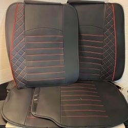 Car Seat Covers - Luxury Nappa Leather! 5PC Full Set Red & Black Color ($59 OBO)