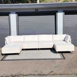 Light Beige Modular Sectional Couch 