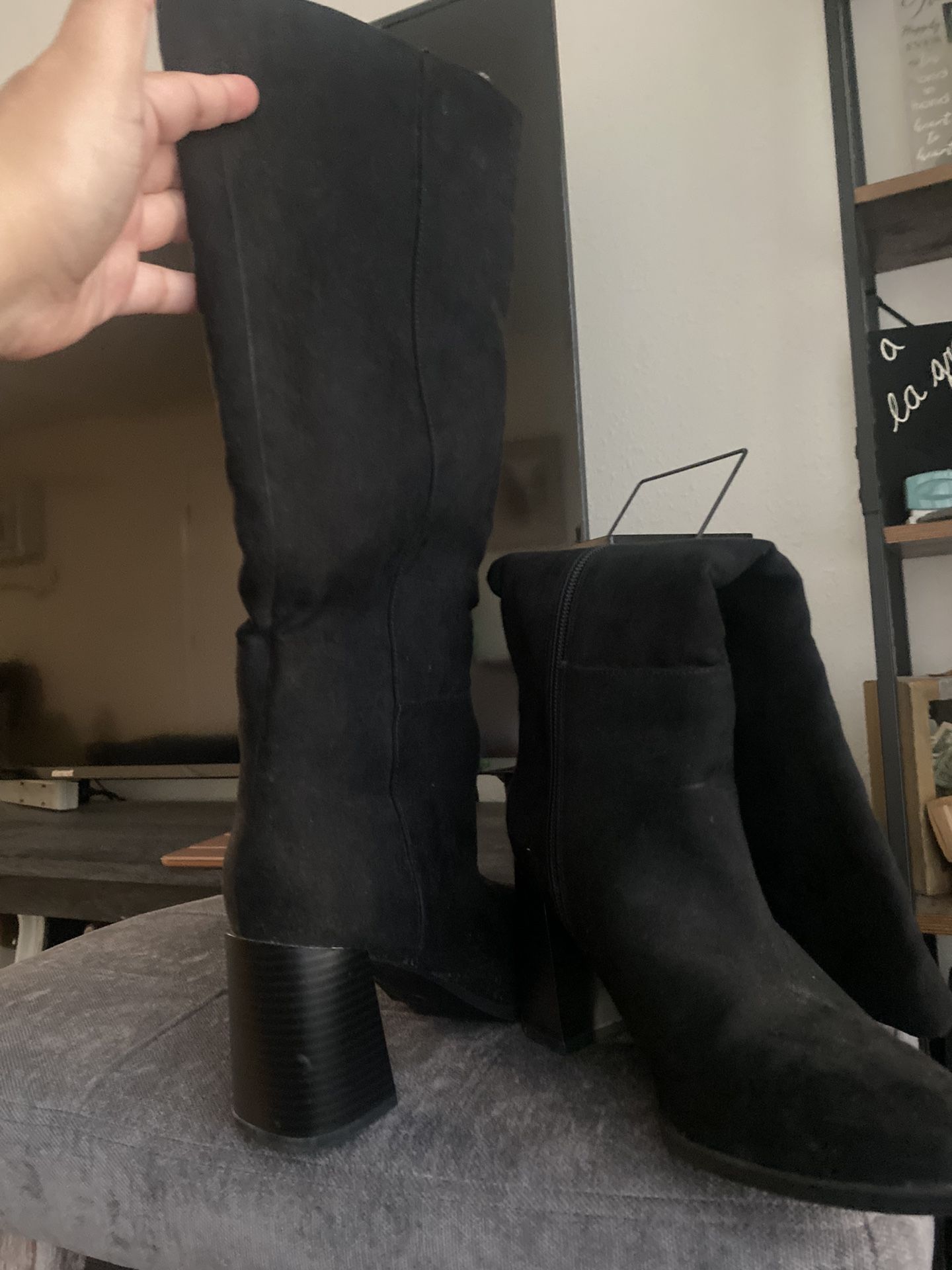 Black Knee High Boots