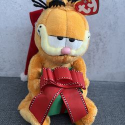 TY Beanie Babies Garfield Happy Holidays Plush Stuffed Animal Christmas Present