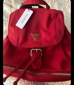Red Guess Jacinta Nylon Backpack