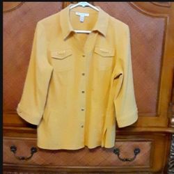 Velvet like fabric can be worn as a jacket size PL, By JM