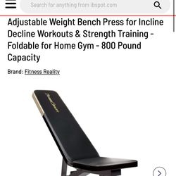 Fitness Reality Adjustable Weight Foldable Home Gym Bench Press Heavy Duty