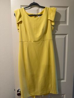 Yellow dress size 12 midi. Calvin klein