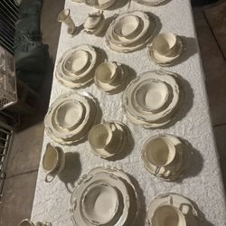 37 Piece Homer Laughlin Rose Gold Dinner Set