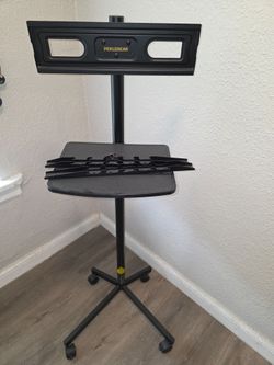 FOR SALE LIKE NEW!! PERLEGEAR ROLLING TV STAND FITS UP TO 60" LED FLAT OR CURVED TVS