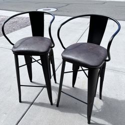 Two Tall Bar Stools 