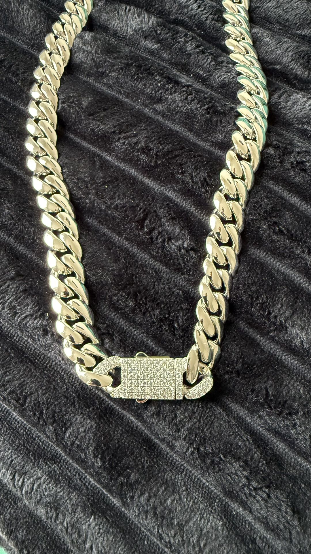 14K White Gold Filled Cuban Chain 185g 24” 14mm Thick