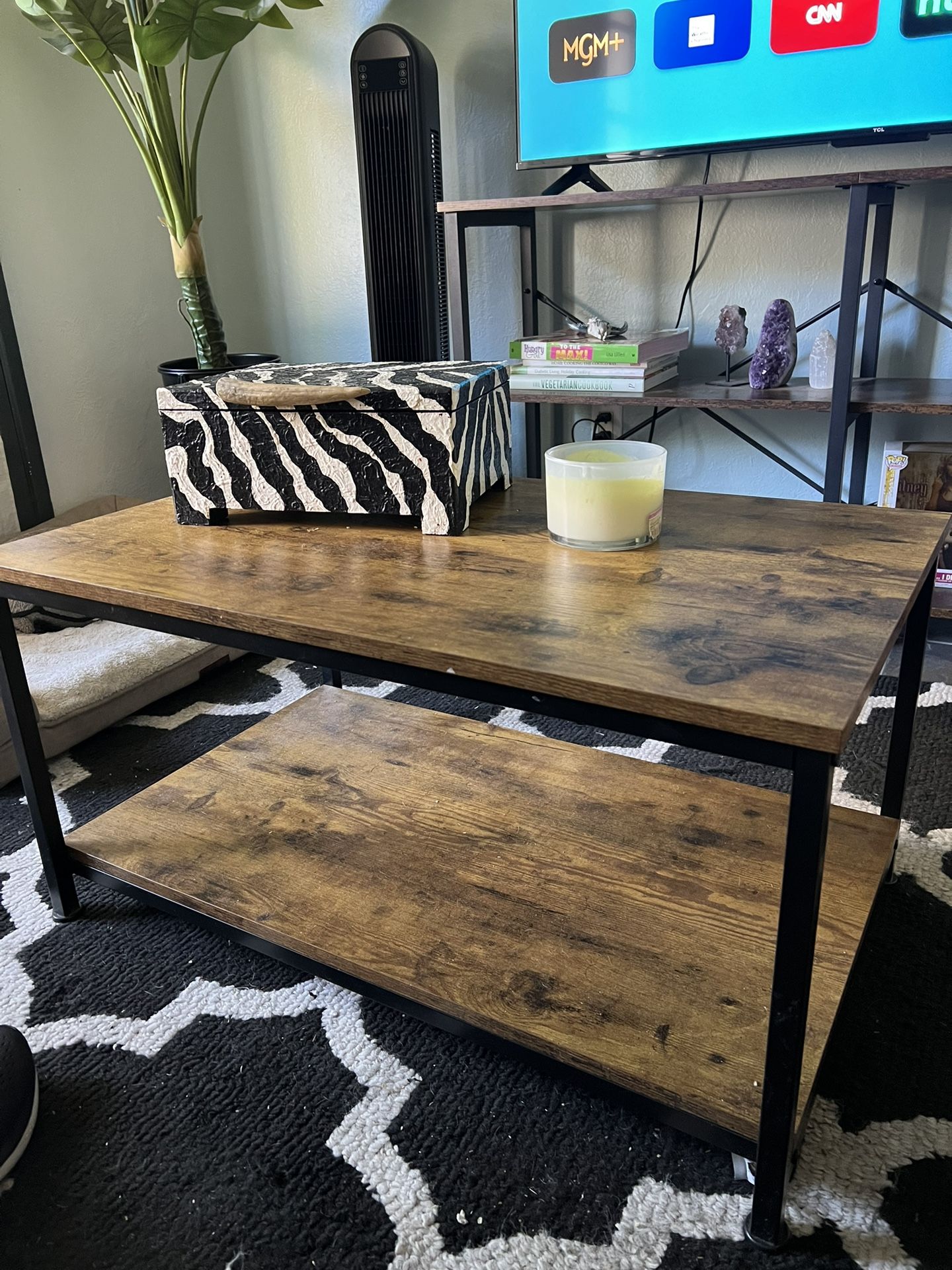 Rustic Brown Coffee Table 2 Tier