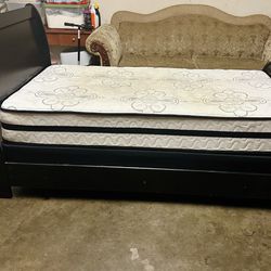 Twin Size, Bed, Boxspring, And Mattress