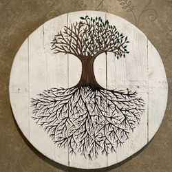 Tree Planted By The Water Painting. 