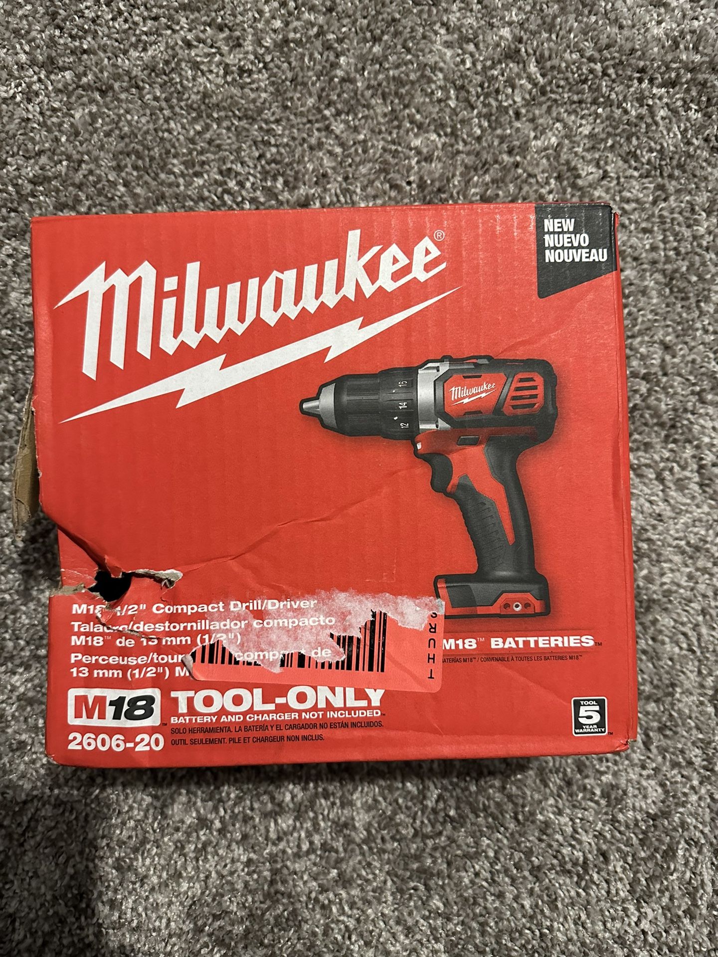 Milwaukee M18 18V Cordless Hammer Drill/Driver Power Tool