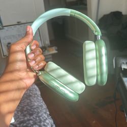 Green NOT REAL Apple Headphones