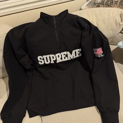 Supreme Flag Half Zip Pullover size XL Black - New York