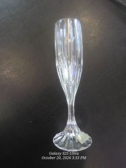 Crystal Champagne Flute with Cut Base