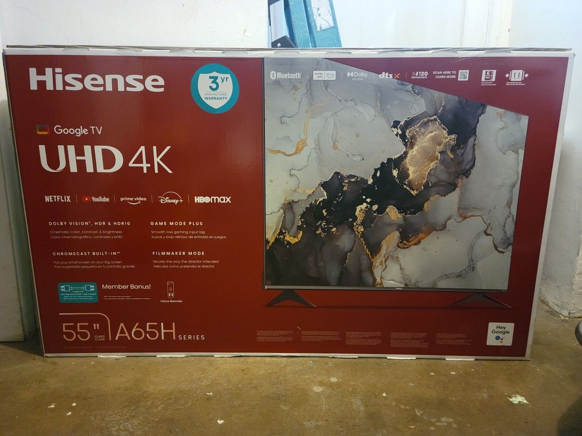 55" Hisense A65H SERIES GOOGLE UHD 4K