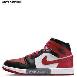 Air Jordan 1 Mid Black Red and White