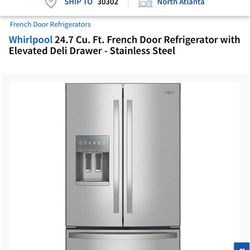 Whirlpool - 21.4 Cu. Ft. Side-by-Side Refrigerator with Fingerprint Resistant - Fingerprint Resistant Stainless Steel 