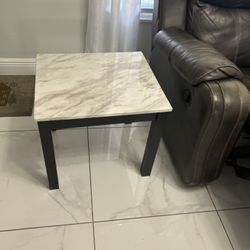 Leather living room set and 3 tables