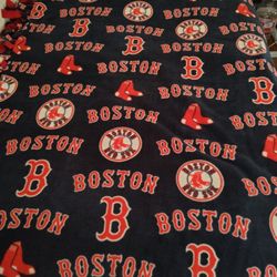 New Custom Fleece MLB 2009 Knotted Tied Blanket/throw - Boston Red Sox L53” x 40”Vintage