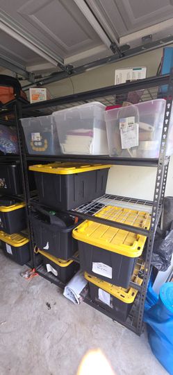 5 Tiers Metal Adjustable Household Shelving Unit, Heavy Duty Garage Rack in Black 3 available $99/ea