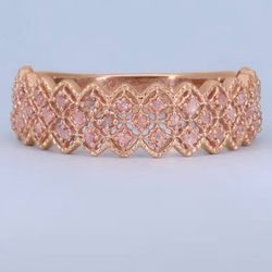 Uncut Natural Pink Diamond Eternity Ring - new! in Vermeil RG Over Sterling Silver