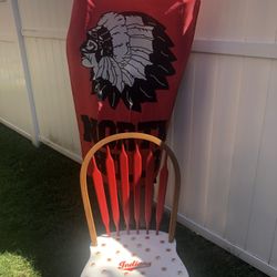 North Hills Indians chair and flag