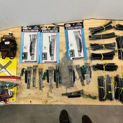 N Scale Track- Curved, Straight, Switches , 2 Transformers and Miscellaneous Track