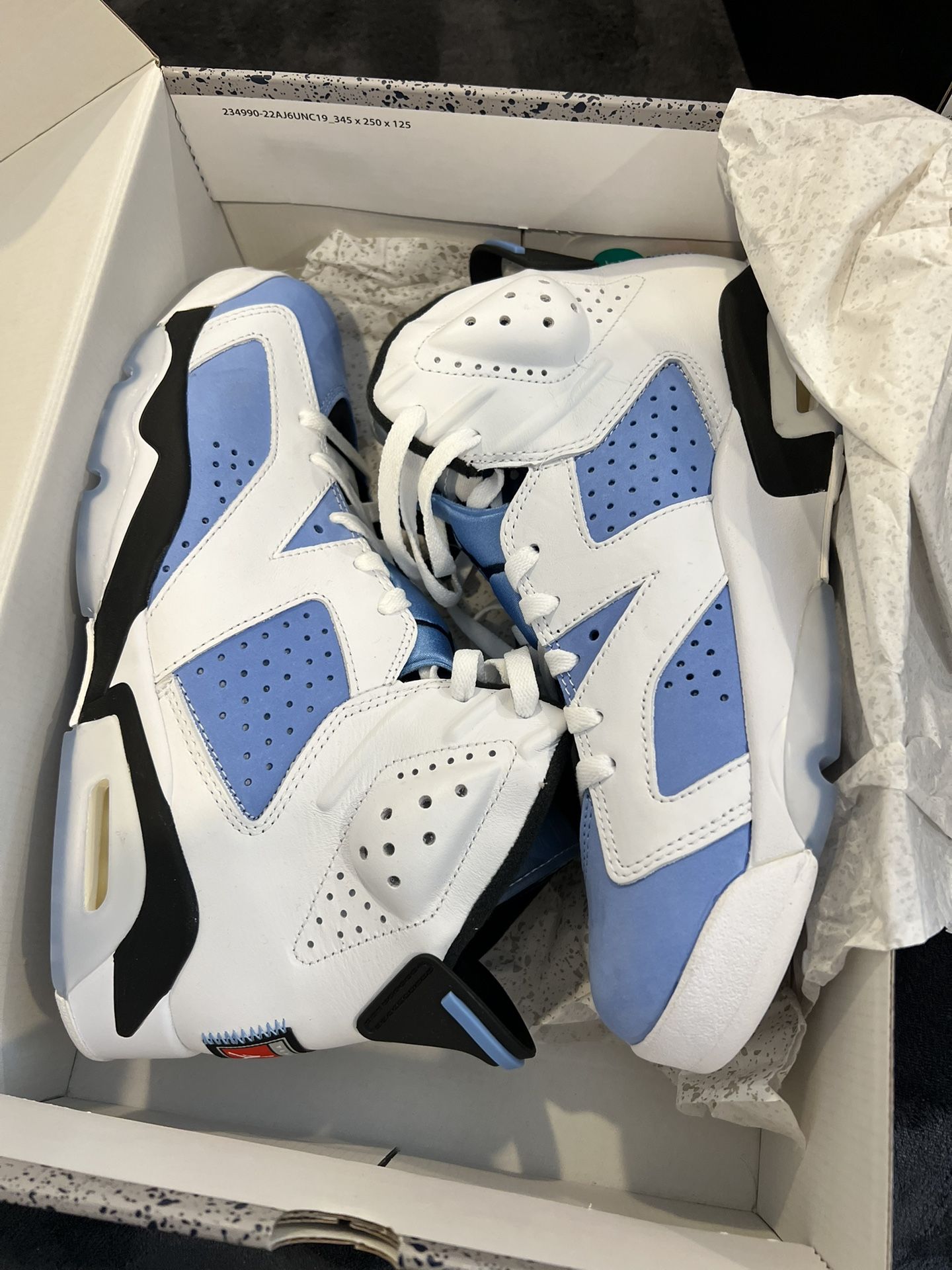 Jordan 6 'UNC Home' 9.5 Men